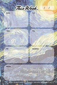 Cover image for Weekly Planner Notepad: Van Gogh Starry Night, Daily Planning Pad for Organizing, Tasks, Goals, Schedule