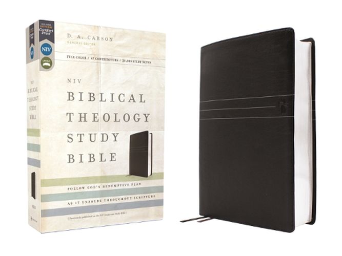Cover image for NIV, Biblical Theology Study Bible (Trace the Themes of Scripture), Leathersoft, Black, Comfort Print