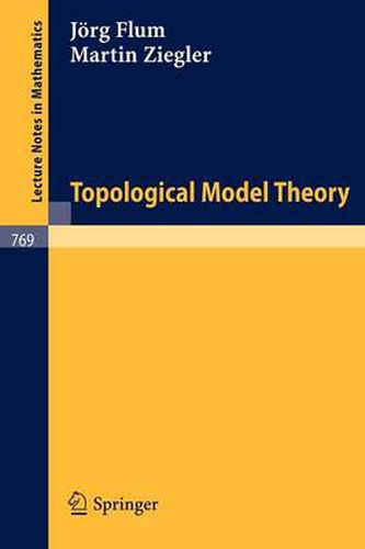 Cover image for Topological Model Theory