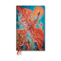 Cover image for Paperblanks 2025 Weekly Planner Firebird Birds of Happiness 12-Month Flexis Maxi Horizontal Elastic Band 176 Pg 100 GSM
