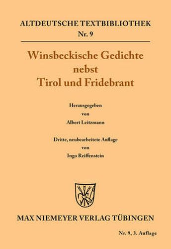 Winsbeckische Gedichte Nebst Tirol Und Fridebrant