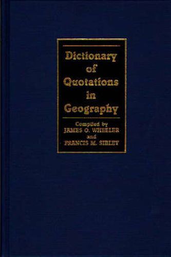 Cover image for Dictionary of Quotations in Geography