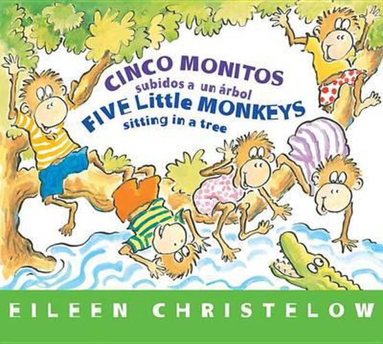 Cover image for Five Little Monkeys Sitting in a Tree  (Spanish/English)