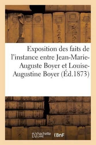 Exposition Des Faits de l'Instance Entre Jean-Marie-Auguste Boyer Et Louise-Augustine Boyer 1849