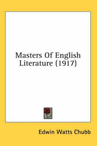 Cover image for Masters of English Literature (1917)