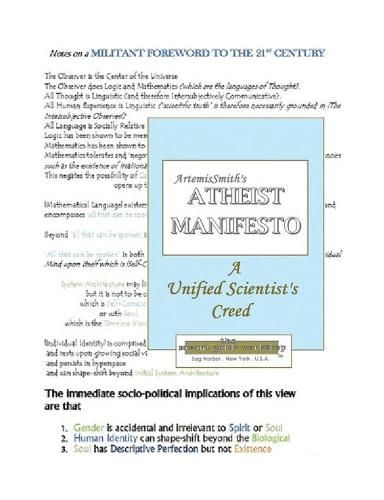 Cover image for ArtemisSmith's ATHEIST MANIFESTO a Unified Scientist's Creed