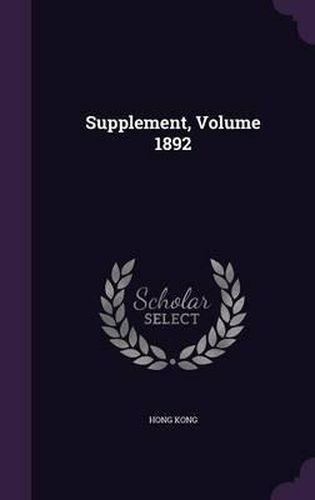Cover image for Supplement, Volume 1892