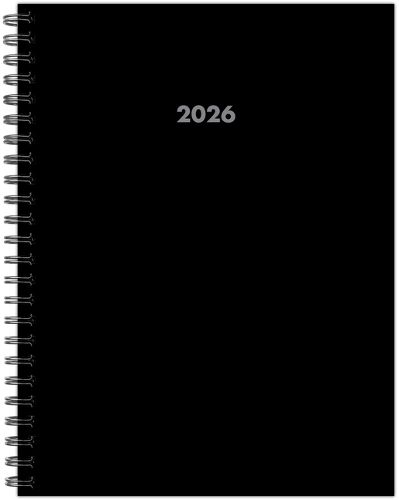 Cover image for Basic Black 2026 6.5 X 8.5 Weekly Monthly Softcover Planner