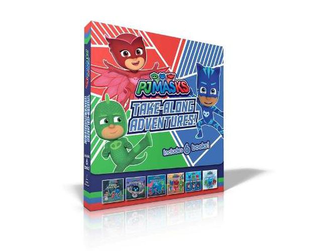 Cover image for Pj Masks Take-Along Adventures!: Catboy Does It Again; Meet Pj Robot!; Mystery Mountain Adventure!; Pj Masks Save the School!; Meet the Wolfy Kids!; Pj Masks Save the Sky