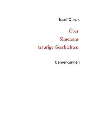 Cover image for UEber Simenons traurige Geschichten