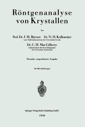 Cover image for Roentgenanalyse Von Krystallen