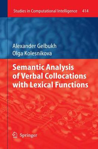 Cover image for Semantic Analysis of Verbal Collocations with Lexical Functions