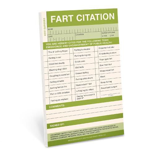 Cover image for Knock Knock Fart Sticky Citation Pad