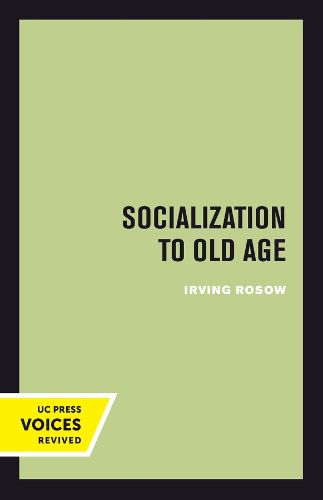 Cover image for Socialization to Old Age