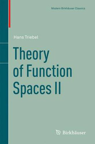 Cover image for Theory of Function Spaces II