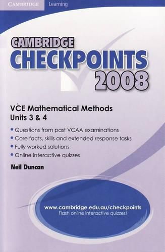 Cover image for Cambridge Checkpoints VCE Mathematical Methods Units 3 and 4 2008