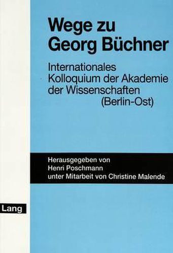 Cover image for Wege Zu Georg Buechner