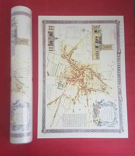 Cover image for Wolverhampton 1750 - Old Map Supplied Rolled in a Clear Two-Part Screw Presentation tube - Print Size 45cm x 32cm