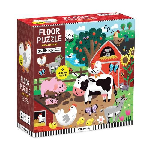 Cover image for Farm Friends 25 Piece Floor Puzzle with Shaped Pieces