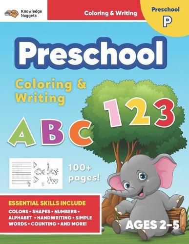 Cover image for Jumbo ABC's & 123 Preschool Coloring Workbook: Ages 2 and up, Colors, Shapes, Numbers, Letters, Learn to Write the Alphabet (Essential Activity Book for Boys, Girls, Teachers, Kindergarden, Toddlers)