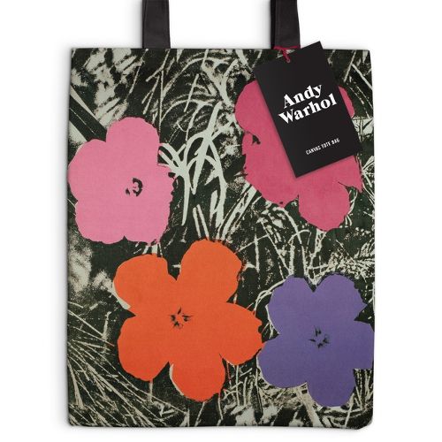 Warhol Flowers Canvas Tote Bag - Pink