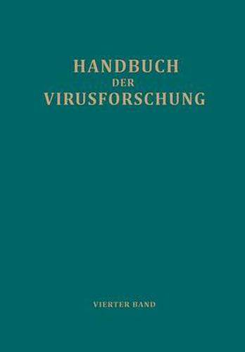 Handbuch der Virusforschung: 4. Band (III. Erganzungsband)