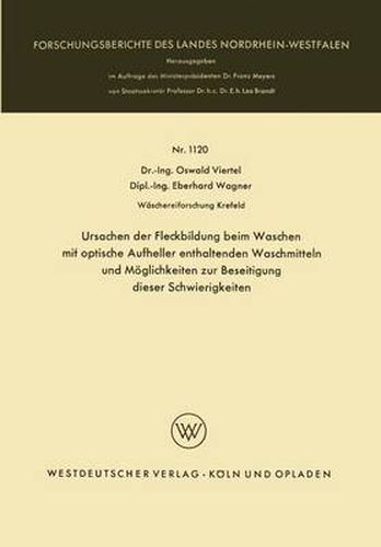 Cover image for Ursachen Der Fleckbildung Beim Waschen Mit Optische Aufheller Enthaltenden Waschmitteln Und Moeglichkeiten Zur Beseitigung Dieser Schwierigkeiten