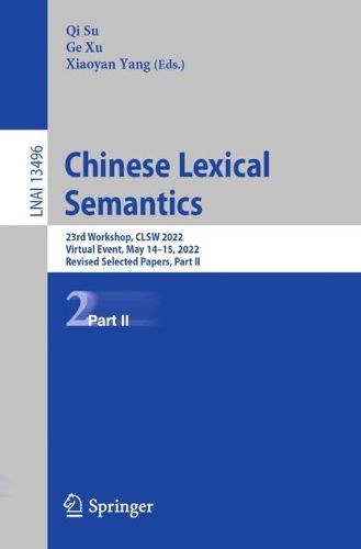 Cover image for Chinese Lexical Semantics