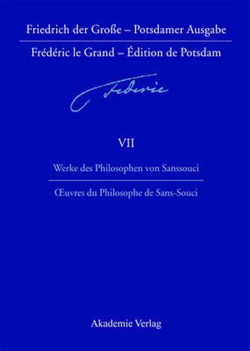 Cover image for Werke des Philosophen von Sanssouci / Oeuvres du Philosophe de Sans-Souci