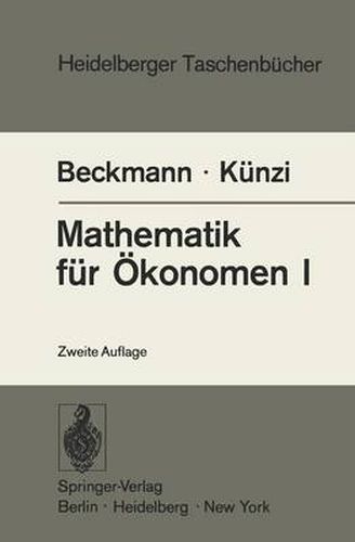 Mathematik fur Okonomen I