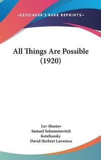 Cover image for All Things Are Possible (1920)