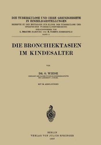 Cover image for Die Bronchiektasien Im Kindesalter