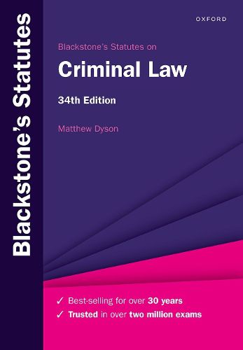 Cover image for Blackstone's Statutes on Criminal Law