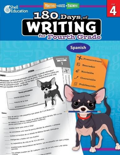 Cover image for 180 Days of Writing for Fourth Grade (Spanish): Practice, Assess, Diagnose