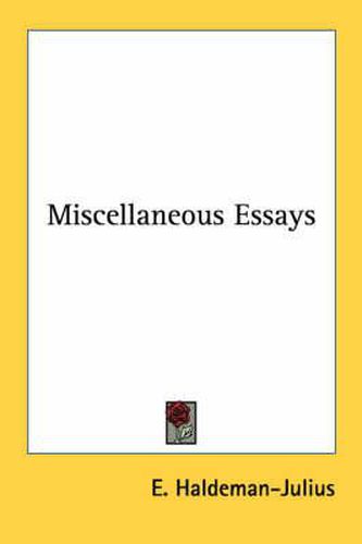 Cover image for Miscellaneous Essays