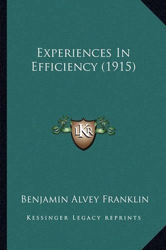 Cover image for Experiences in Efficiency (1915)