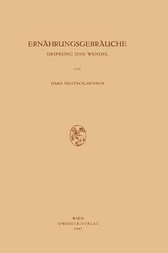 Cover image for Ernahrungsgebrauche: Ursprung Und Wandel