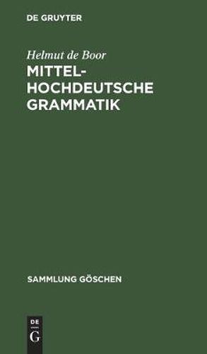 Cover image for Mittelhochdeutsche Grammatik