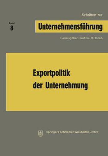 Cover image for Exportpolitik Der Unternehmung