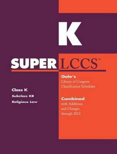 SUPERLCCS 2012: Subclass Kbr-Kbu: History of Canon Law, Law of the Roman Catholic Church