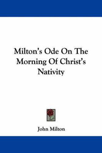 Cover image for Milton's Ode on the Morning of Christ's Nativity