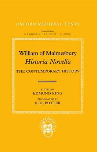 Cover image for William of Malmesbury: Historia Novella: The Contemporary History