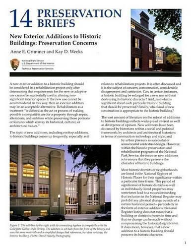 Cover image for New Exterior Additions to Historic Buildings: Preservation Concerns: Preservation Concerns