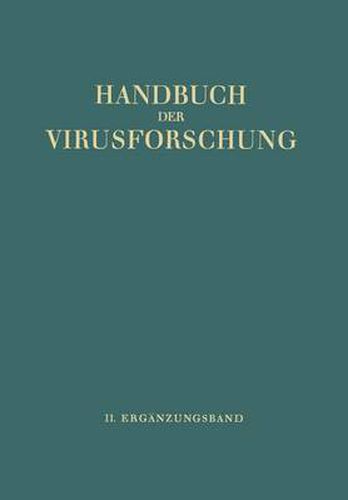 Cover image for Handbuch der Virusforschung: II. Erganzungsband