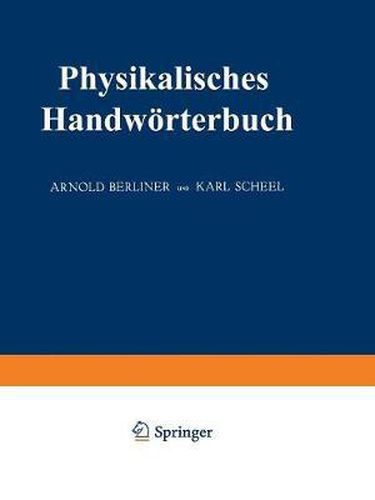 Cover image for Physikalisches Handwoerterbuch