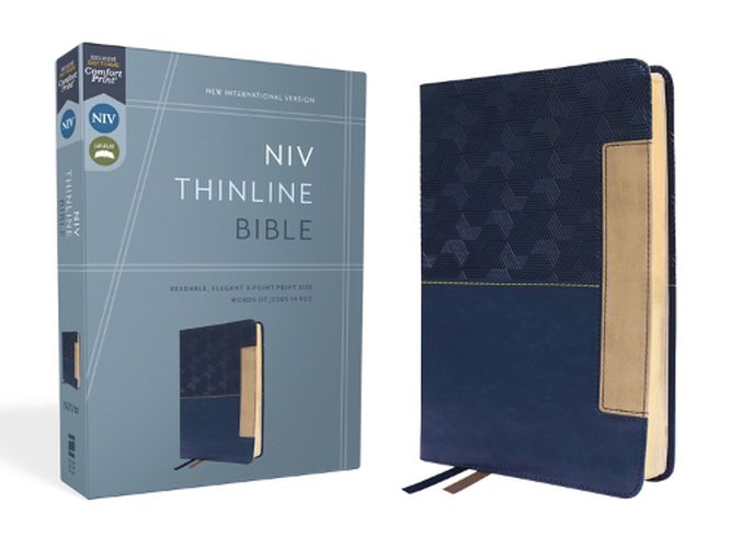 Cover image for NIV, Thinline Bible, Leathersoft, Blue, Red Letter, Comfort Print