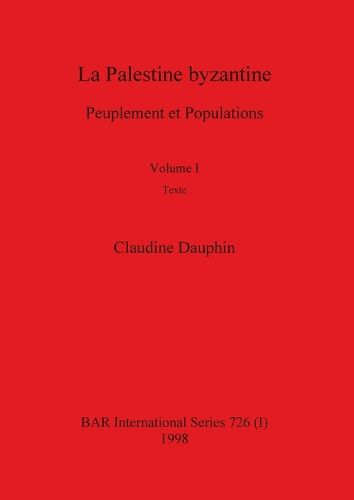 Cover image for La Palestine byzantine, Volume I