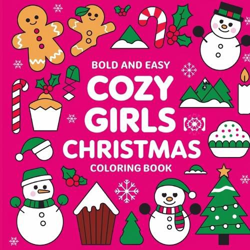 Cover image for Bold & Easy Girl Christmas Coloring Book for Kids