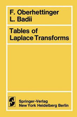 Cover image for Tables of Laplace Transforms