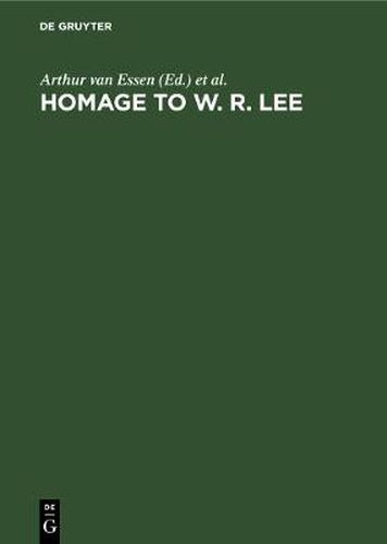 Cover image for Homage to W. R. Lee: Essays in English as a Foreign or Second Language